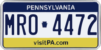 PA license plate MRO4472