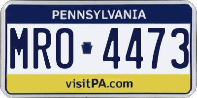 PA license plate MRO4473