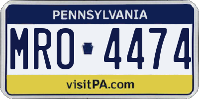 PA license plate MRO4474