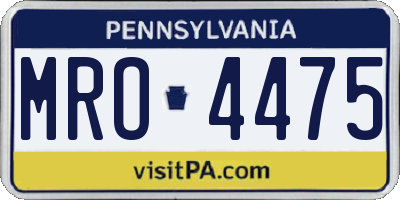 PA license plate MRO4475
