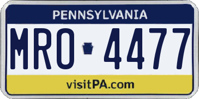 PA license plate MRO4477