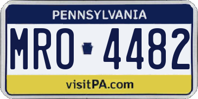 PA license plate MRO4482