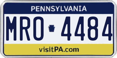 PA license plate MRO4484