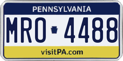 PA license plate MRO4488