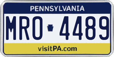PA license plate MRO4489