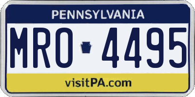 PA license plate MRO4495