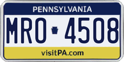 PA license plate MRO4508