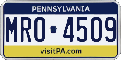 PA license plate MRO4509
