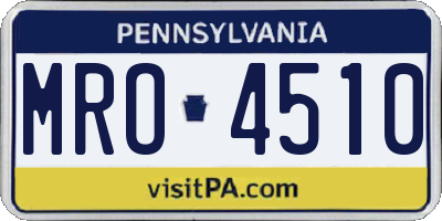 PA license plate MRO4510