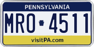 PA license plate MRO4511