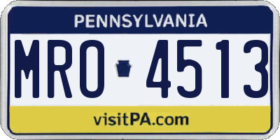 PA license plate MRO4513