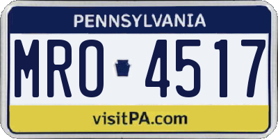 PA license plate MRO4517