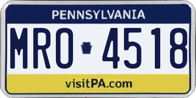 PA license plate MRO4518