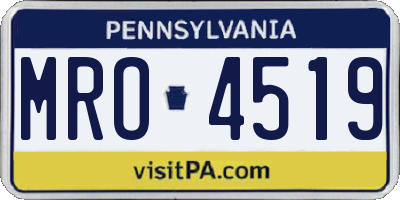 PA license plate MRO4519