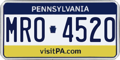 PA license plate MRO4520