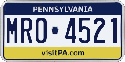 PA license plate MRO4521