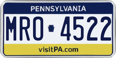 PA license plate MRO4522