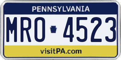 PA license plate MRO4523