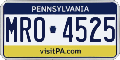 PA license plate MRO4525