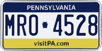 PA license plate MRO4528