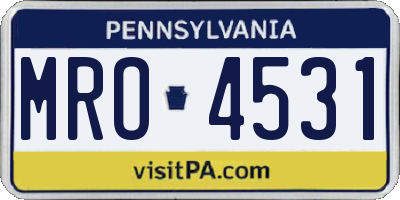 PA license plate MRO4531