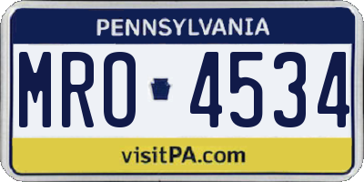 PA license plate MRO4534