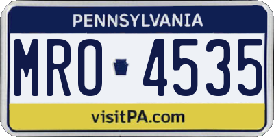 PA license plate MRO4535