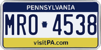 PA license plate MRO4538