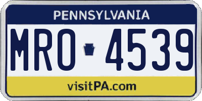 PA license plate MRO4539