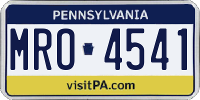 PA license plate MRO4541