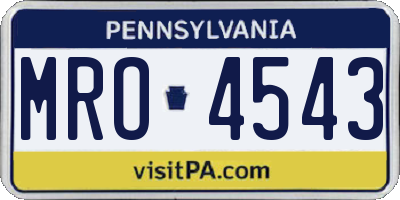 PA license plate MRO4543