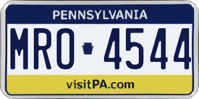 PA license plate MRO4544