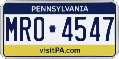 PA license plate MRO4547