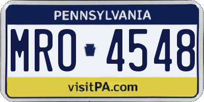 PA license plate MRO4548