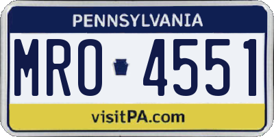 PA license plate MRO4551