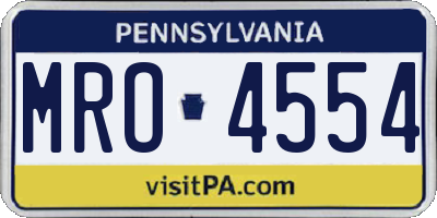 PA license plate MRO4554