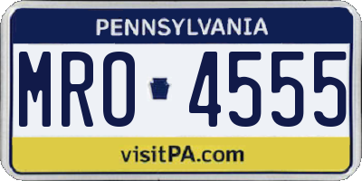 PA license plate MRO4555