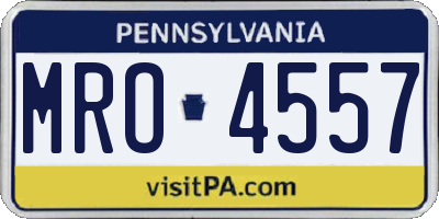 PA license plate MRO4557