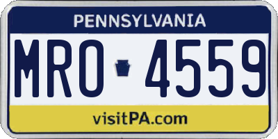 PA license plate MRO4559