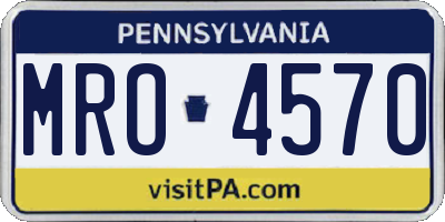 PA license plate MRO4570
