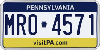 PA license plate MRO4571