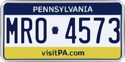 PA license plate MRO4573