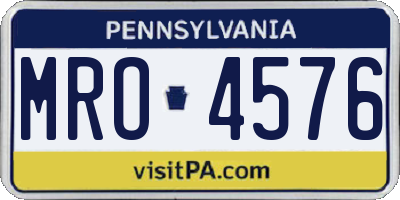 PA license plate MRO4576