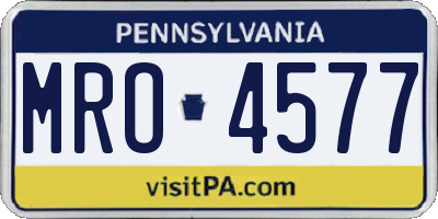 PA license plate MRO4577