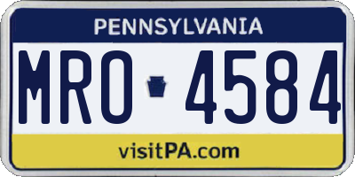 PA license plate MRO4584