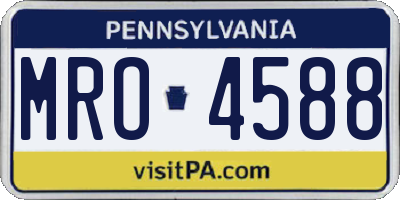 PA license plate MRO4588