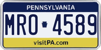 PA license plate MRO4589