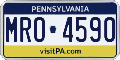 PA license plate MRO4590