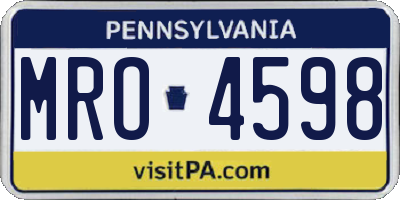 PA license plate MRO4598