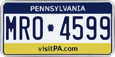 PA license plate MRO4599